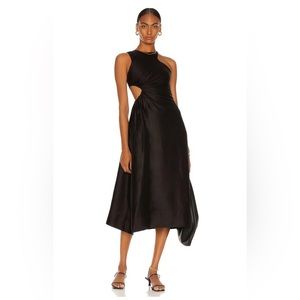 AJE Black Chateau Cut Out Dress